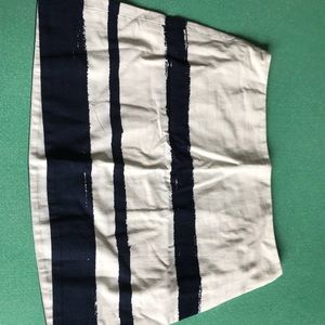 J Crew Navy and White Mini Skirt Size 12